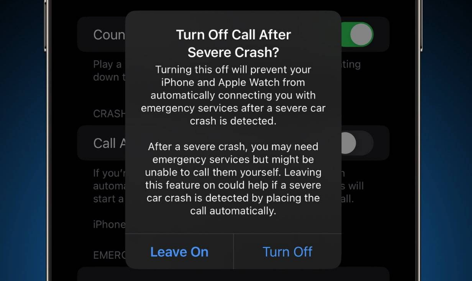 斗门苹果14维修分享 iPhone 14 和 Apple Watch 上关闭崩溃检测 