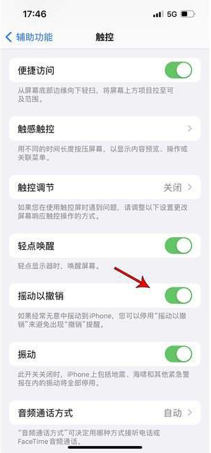 斗门苹果手机维修分享iPhone手机如何设置摇一摇删除文字 